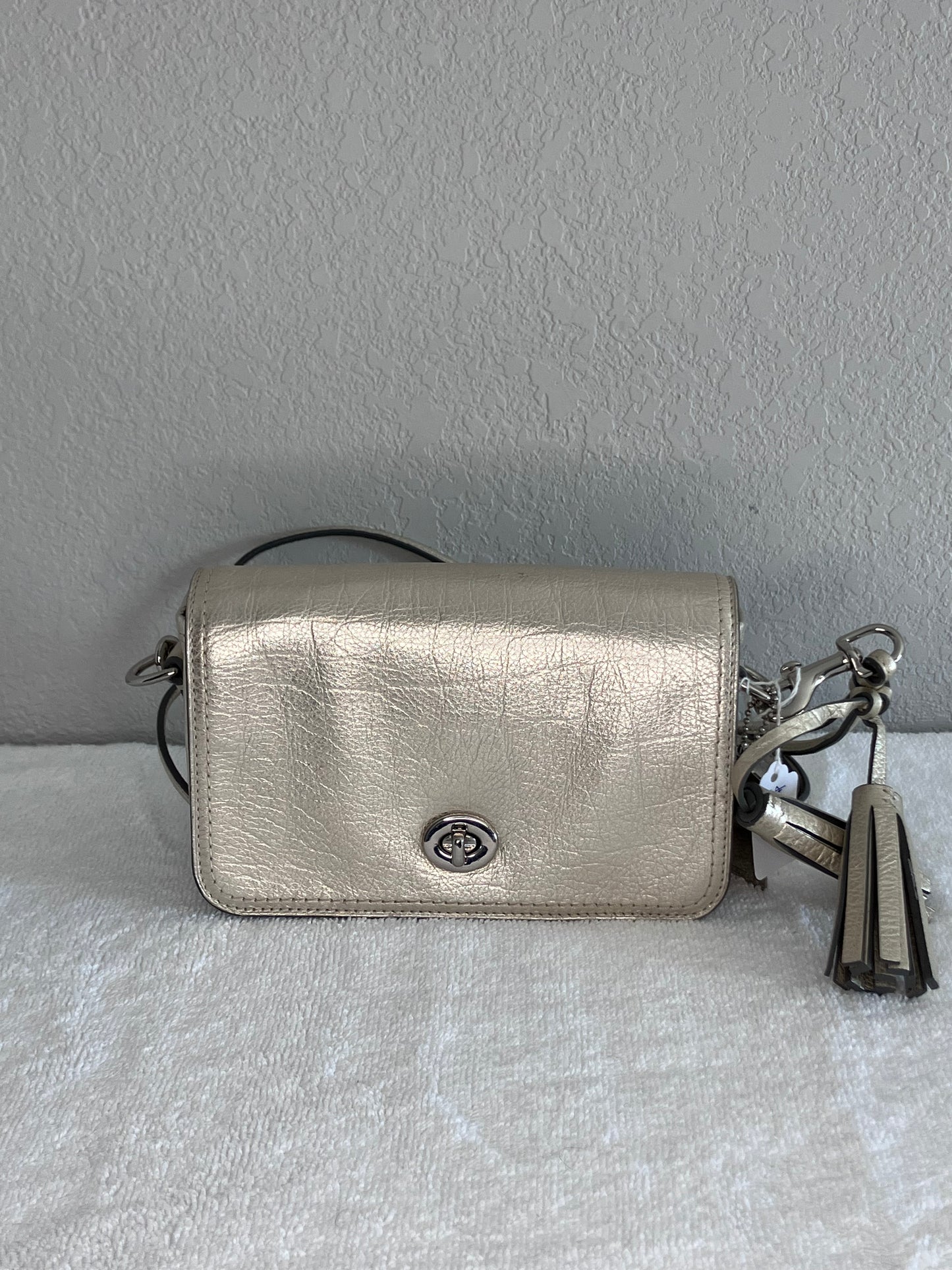 Coach Legacy Metallic Leather Penny Crossbody Shoulder Bag