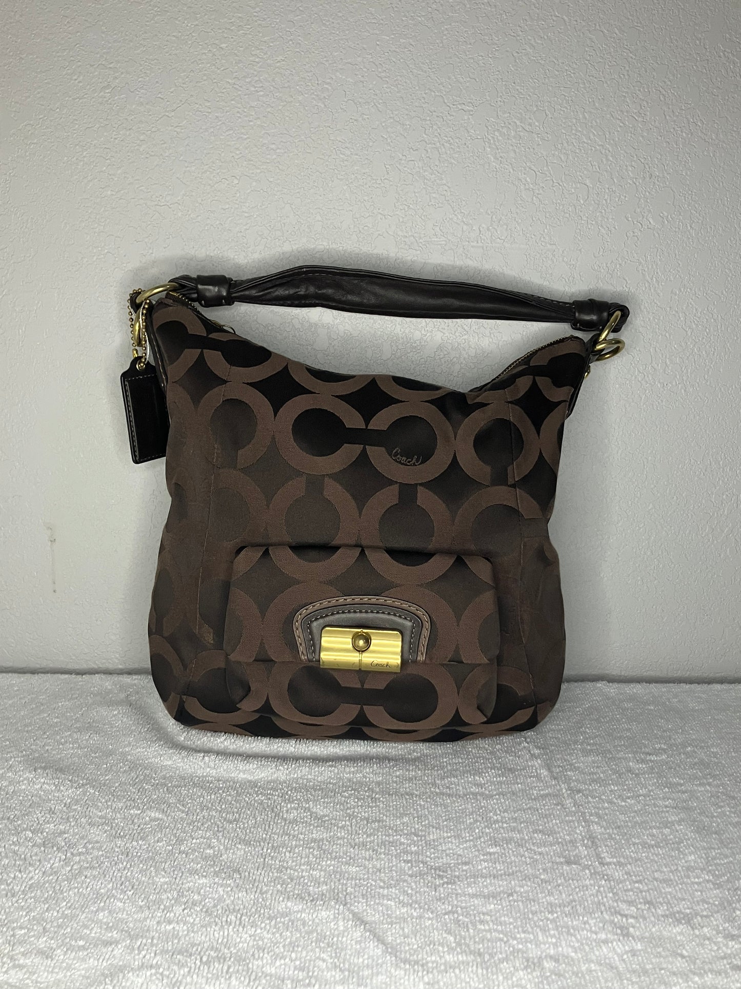 Coach Kristin Op Art Signature Hobo Bag