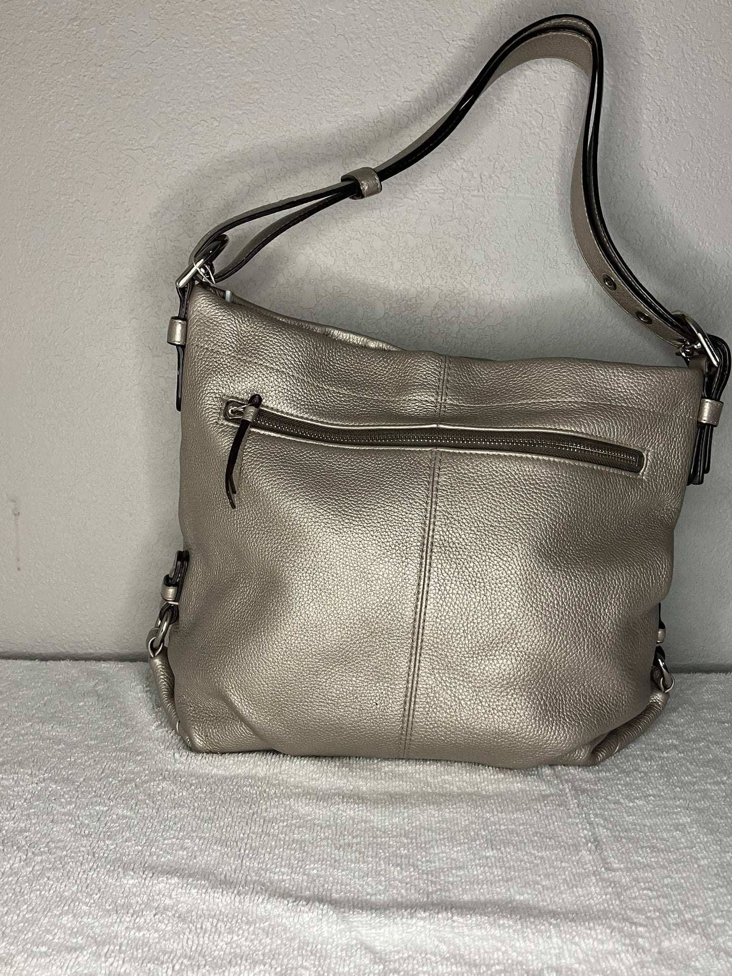 Coach Carly Hobo Bag in Metallic Pebbled Leather