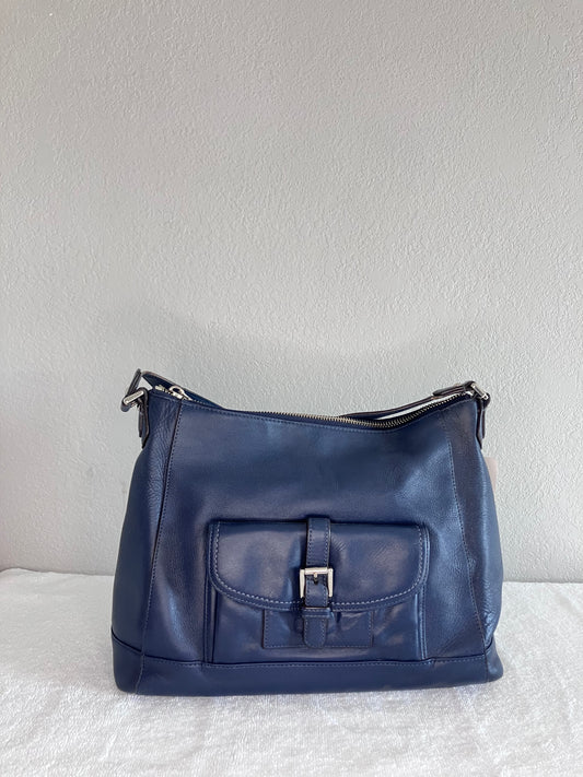Coach Charlie Leather Hobo bag in Navy Blue