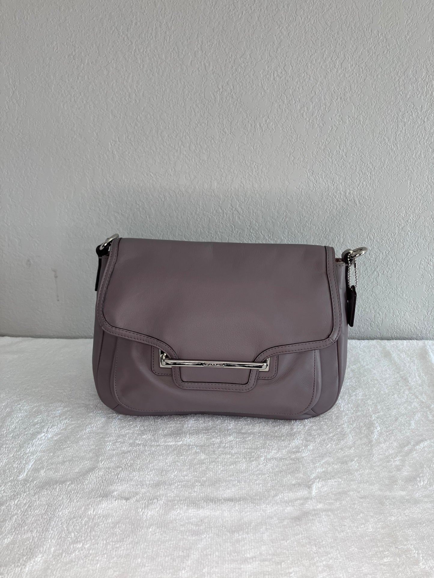 Coach Taylor Leather Flap Crossbody Bag in Gray