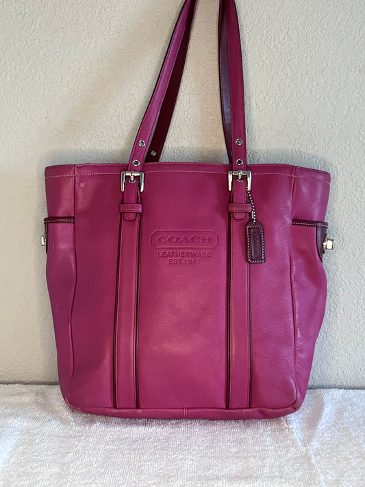 Coach Fuchsia Leather Tote