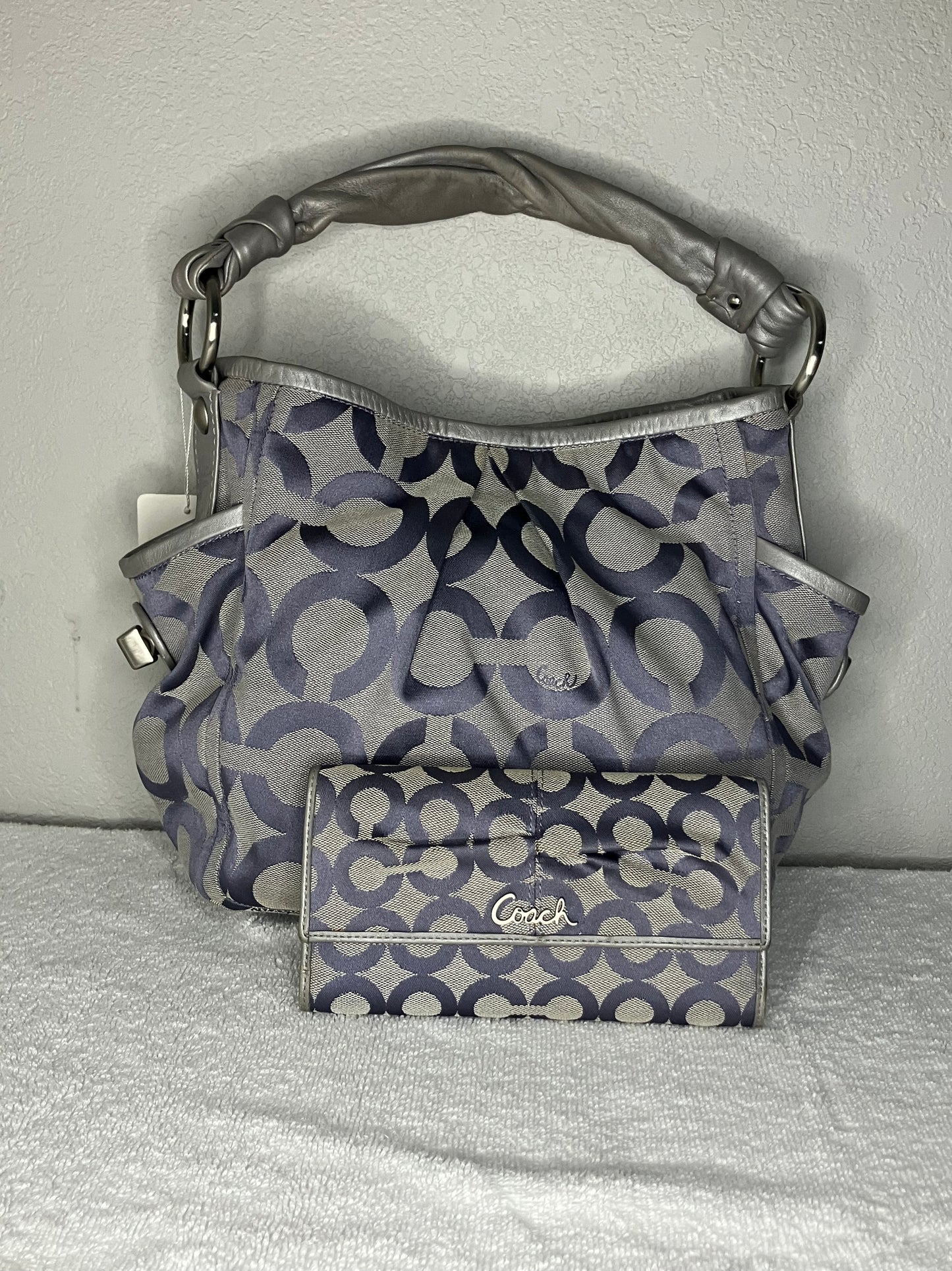 Coach Parker Op Art handbag with a Matching Wallet