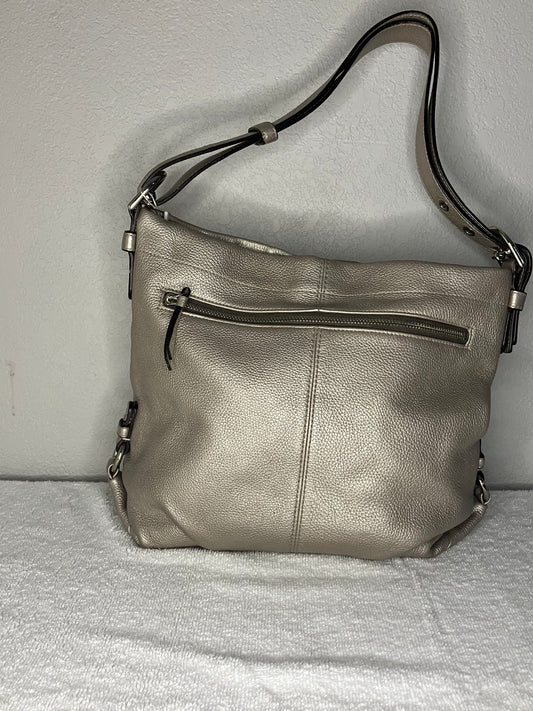 Coach Carly Hobo Bag in Metallic Pebbled Leather