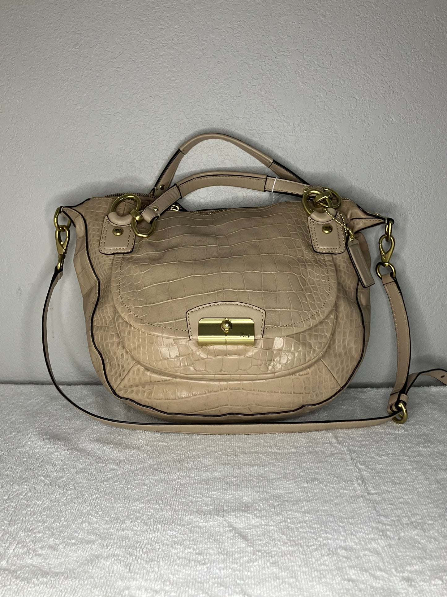 Coach Kristin Croc Embossed Leather Satchel