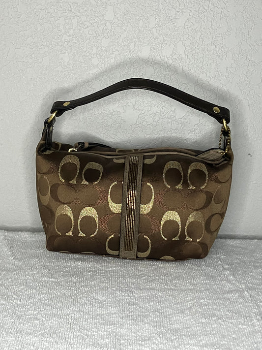 Coach Signature Beaded Top Handle Pouch