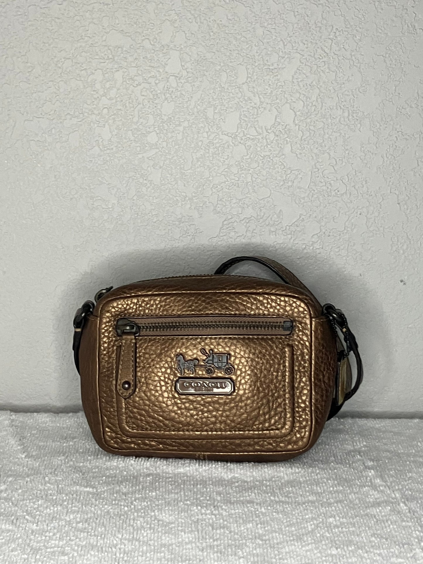 Coach Metallic Brown Leather crossbody Bag